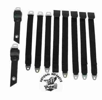 1968-69 A-Body Seat Belts with "Bench" Seats, Exc. Convertibles-Repro