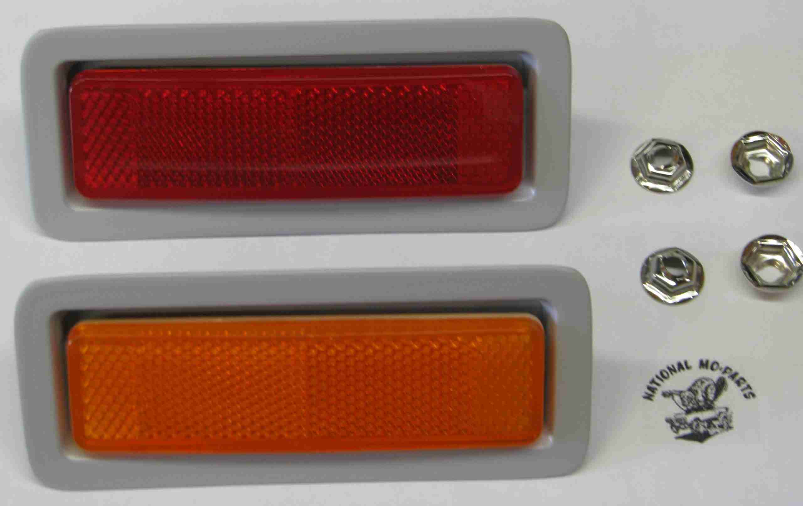 1969 Side Marker Light Set Front/Rear Housing and Lenses