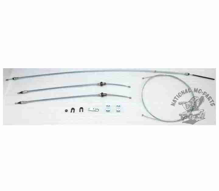 1963-65 Dodge B Body Parking Brake Cable 4pc Set, Stainless Steel-Repro