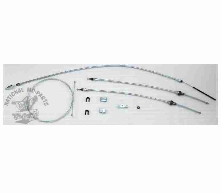 1963-66 A Body Short Wheelbase (106") Parking Brake Cable 4pc Set, OEM Mild Steel-Repro