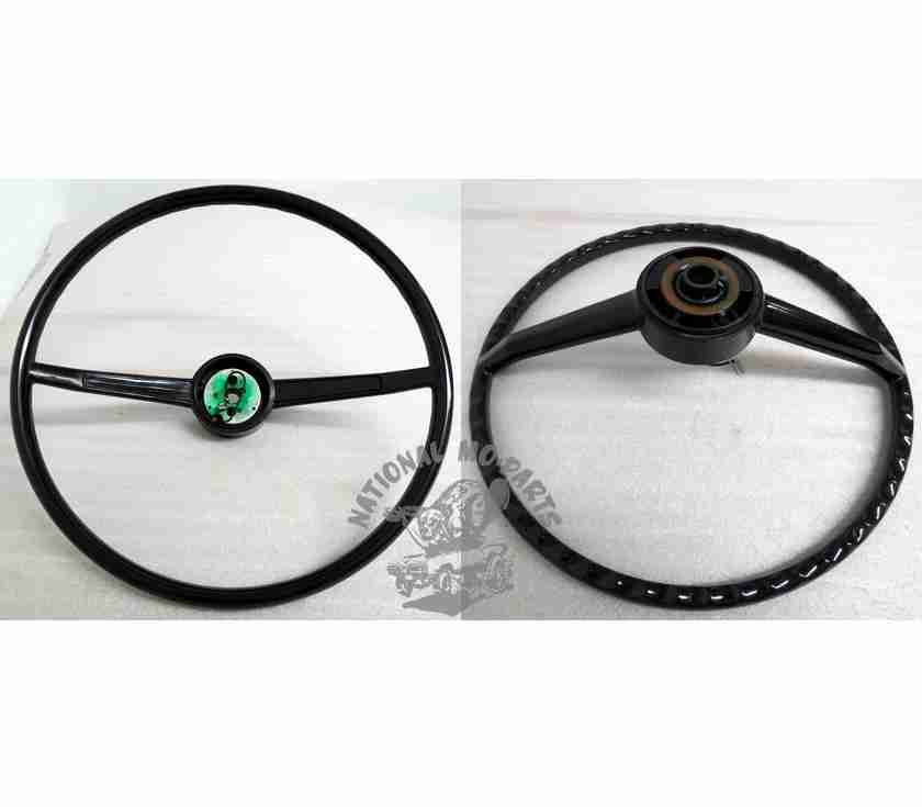1965 B-Body & Plymouth/Dodge C-Body 2 Spoke Steering Wheel, Black-Repro