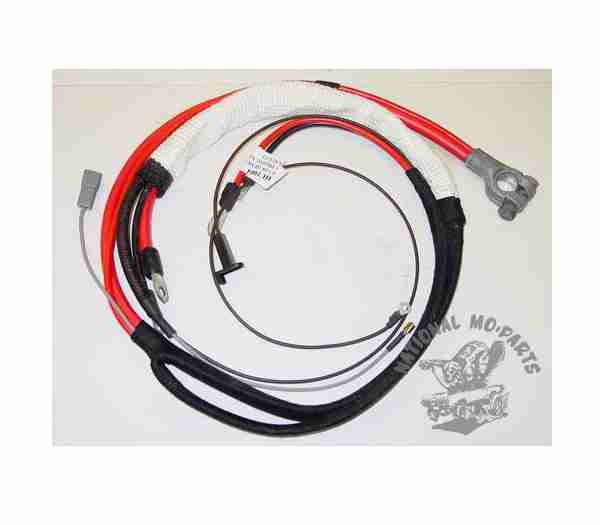 1967-68 B Body HEMI Positive Battery Cable with Auto Trans and 1-Prong Neutral Safety Switch