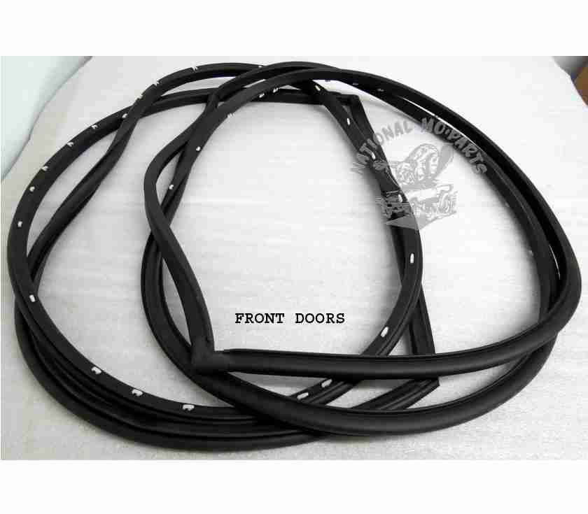 1967-76 A-Body 4 Dr Post/Sedan Front Door Weatherstrips, Pair-Repro
