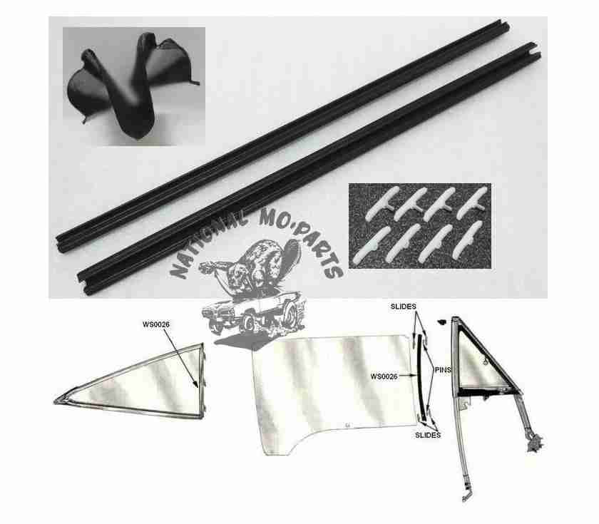 66-81 A, B, C & F-Body Front & Rear Door Glass & Rear Coupe Glass Weatherstrip.