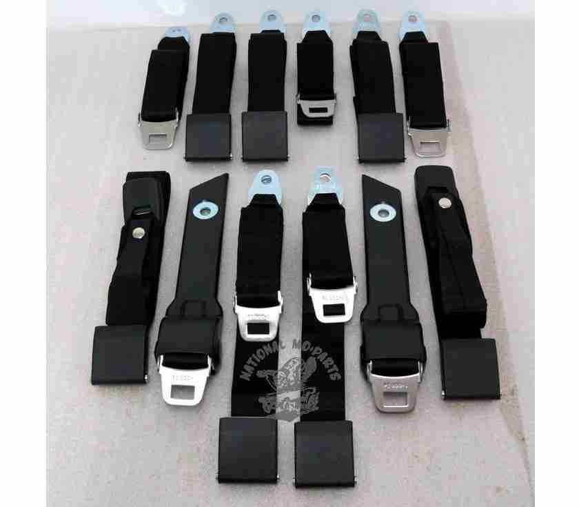 1968-69 A Body Seat Belts with "Bucket" Seats, Exc. Convertibles-Repro