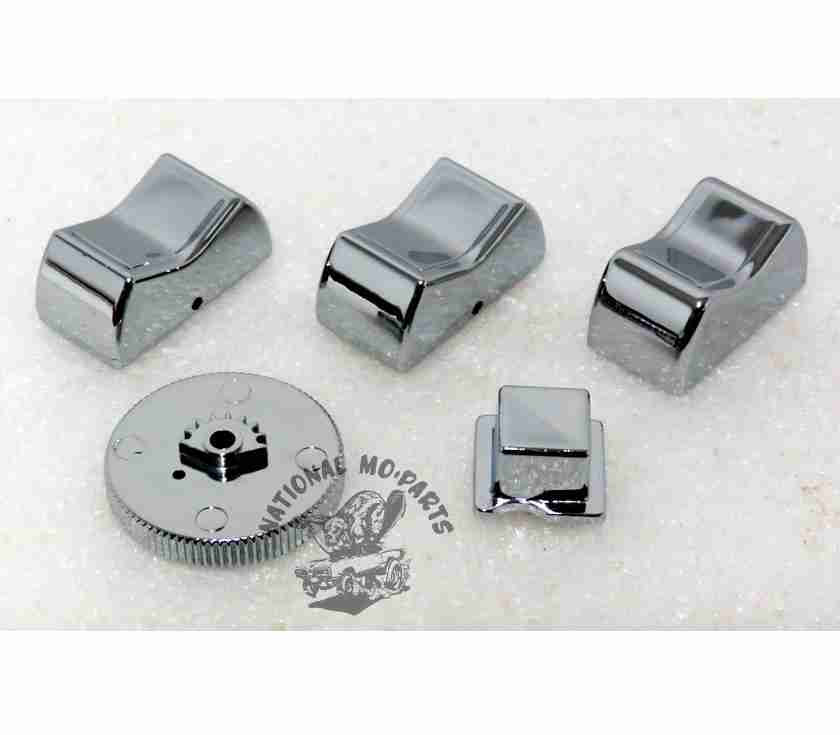 1968-69 B-Body (Except Chargers) Dash Switch Chrome Knob Set