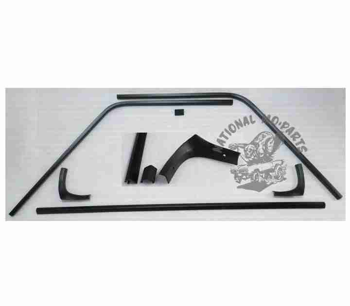 1968-70 Charger Interior Plastic Rear Window Trim, Complete 6 Pc Set-Repro