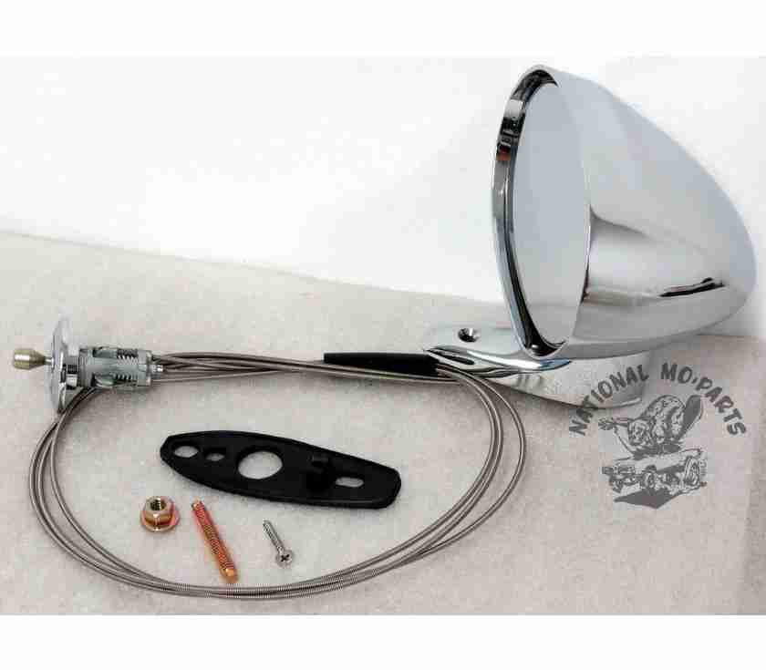 1970-76 A-Body & 70 B-Body Left Hand Remote Control Racing Style Mirror, Chrome-Repro