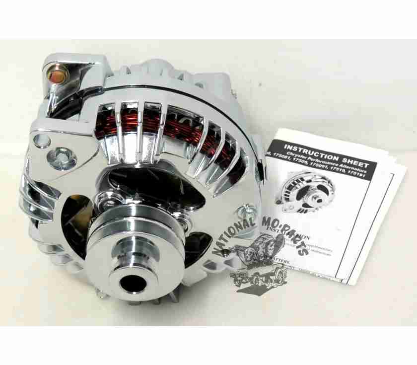 1969 & Newer Chrome Dual Field 90 Amp Alternator-Powermaster