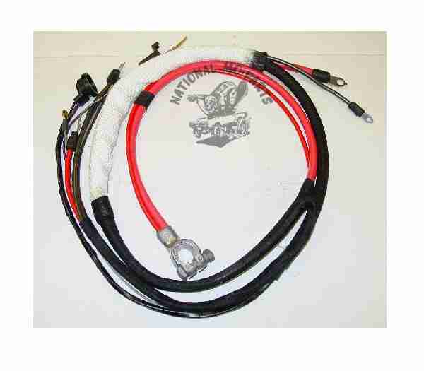1968-69 B Body HEMI Positive Battery Cable with Auto Trans and 3-Prong Neutral Safety Switch