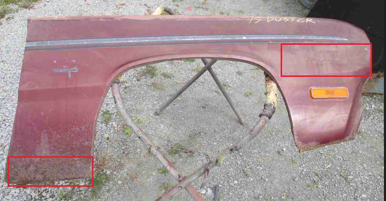 1973-6 Duster Right Fender