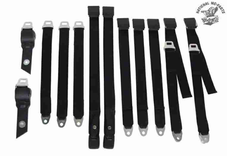 1968-9 Bucket Seat Belt Set - Black