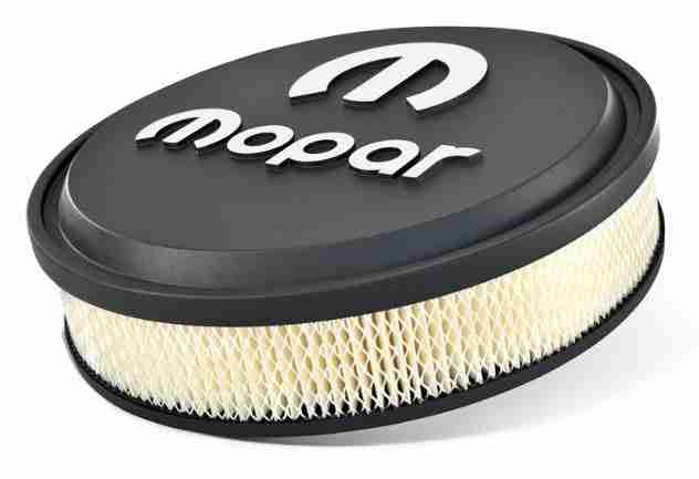 Air Cleaner Mopar - Black Crinkle, Raised & Machined Mopar Emblem 14"