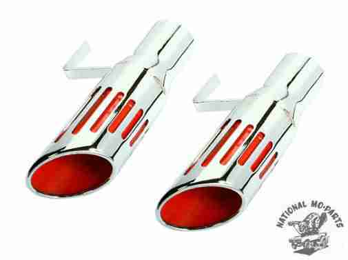 1971-4 Short Style Red Tip 2 1/2" Inlet - Stainless Steel