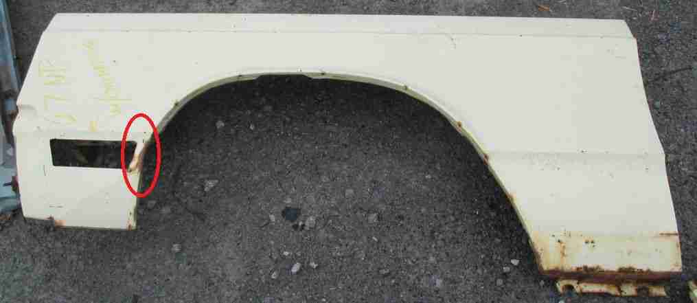 1967 Chrysler Left Front Fender With Corning Light - Used