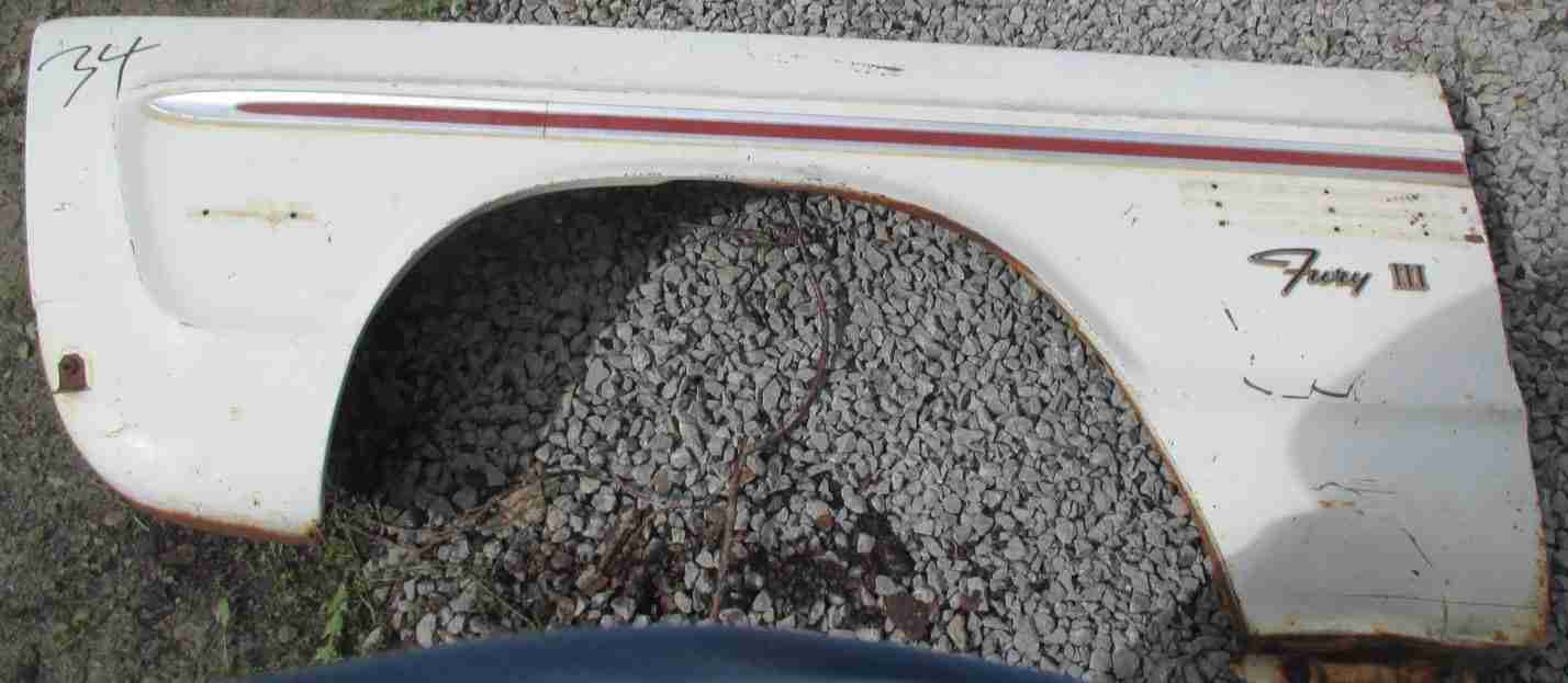 1965 Plymouth Fury Left Front Fender - Used